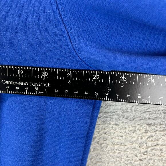 Kansas Jayhawks Hoodie Mens Medium Blue Spellout Logo NCAA Pullover VTG - Picture 8 of 11